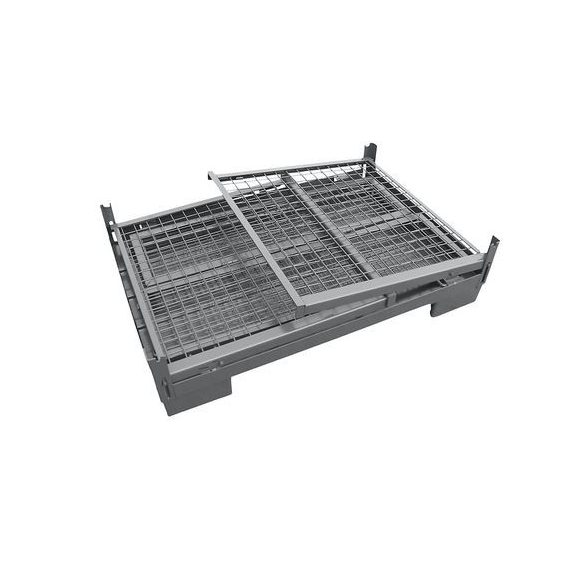 Összecsukható gitterbox lemez aljú 1240x840x900 mm (szürke)