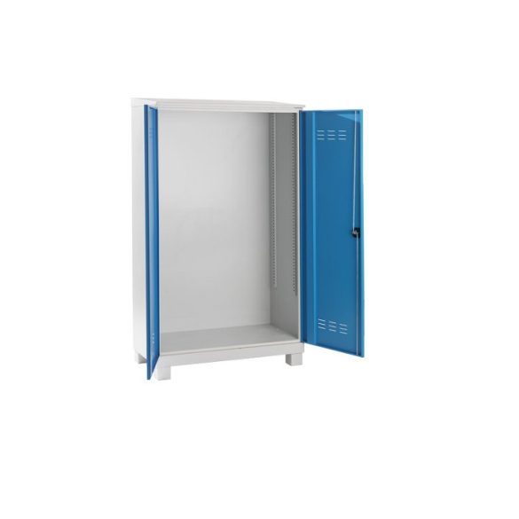 Felfogótálcás szekrény kültéri tároláshoz, üres szekrényház, 2100 x 1200 x 600 mm 