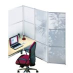   Office - Állítható fal- és paravánrendszer, mattfehér egyrétegű biztonsági üveg