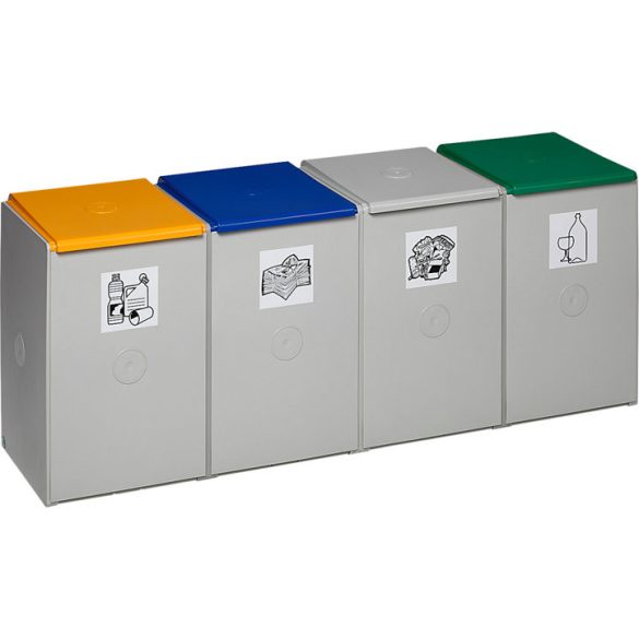 Szelektív hulladékgyűjtő egység 1410x405x570 mm 4x60 l