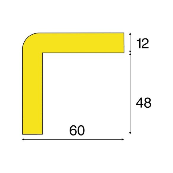 Sarokvédő, H+ típus, 1 m-es darab, fekete / sárga 