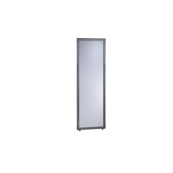 Válaszfal, füstszínű akrilüveg, ma x szé 1950 x 650 mm, palaszürke keret