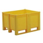   Nagyméretű 3 talpas polietilén tartály konténer 1200x1000x740 mm 600 L (sárga) 
