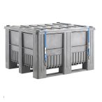   Lítiumos akkumulátor szállító műanyag 3 talpas konténer ENSZ engedéllyel, fedéllel 1200x100x740 mm 610 L