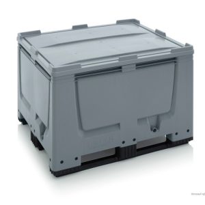 Műanyag veszélyes anyagtároló konténer fedéllel 1200x1000x790 mm 670 L