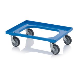 RO 64 GU-5015  szállító roller kocsi 4 irányítható gumi kerekekkel 620x420 mm (kék)