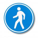   Gyalogos forgalom figyelmeztető öntapadó padlójelölés Ø 300 mm
