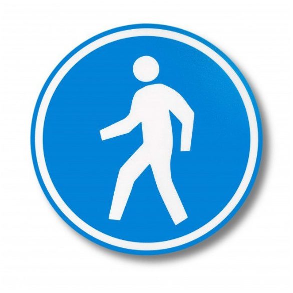 Gyalogos forgalom figyelmeztető öntapadó padlójelölés Ø 300 mm