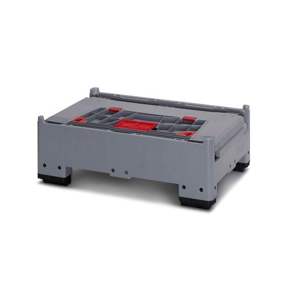 Összecsukható műanyag 4 lábas konténer, 1200x800x1000/420 mm 700 L