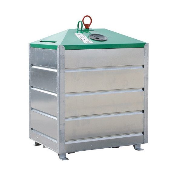 1500 literes szelektív alsó ürítésű hulladékgyűjtő üvegeknek  1170x982x1682 mm
