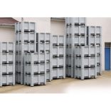 Műanyag alacsony 4 lábas konténer, 1200x1000x580 mm 400 L