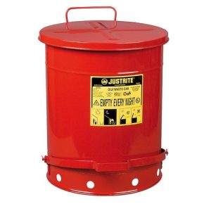 Justrite – Biztonsági pedálos hulladékgyűjtő 79 L, ø 467x595 mm