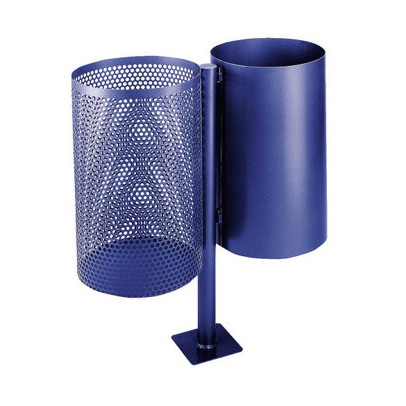 2 x 30 literes festett kültéri hulladéktároló, 2 x Ø 310x910 mm (kék)
