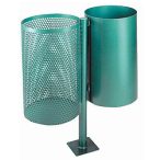   2 x 30 literes festett kültéri hulladéktároló, 2 x Ø 310x910 mm (zöld)