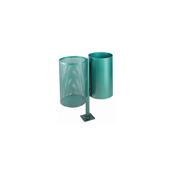 2 x 30 literes festett kültéri hulladéktároló, 2 x Ø 310x910 mm (zöld)