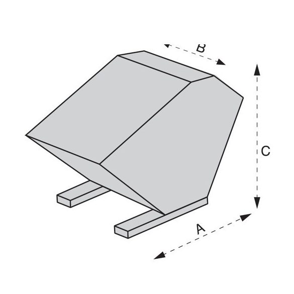 900 literes "PROFI" billenő konténer, 1650x1570x815 mm (kék)