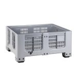 Műanyag 4 lábas alacsony perforált konténer, 1200x1000x580 mm 400 L