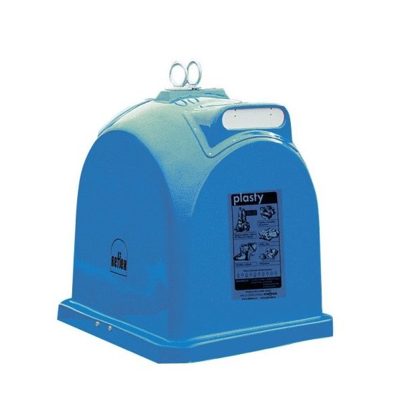 1100 L üvegszővetes  papír szelektívgyűjtő konténer 1000x1000x1240 mm (kék)