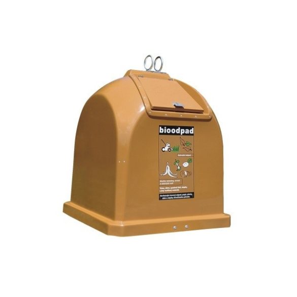 1100 literes BIO hulladékgyűjtő üvegszálas konténer  1100x1100x1350 mm (barna)