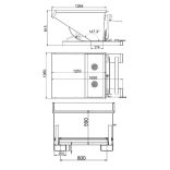 600 literes  dupla aljú billenő konténer 1650x1060x815/1055 mm (kék)