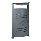   Ovális hulladéktároló hamutartóval, 50 L, 540x326x1060 mm