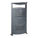 Ovális hulladéktároló hamutartóval, 50 L, 540x326x1060 mm