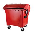   1100 L-es nagyméretű íves tetejű hulladékgyűjtő (piros)