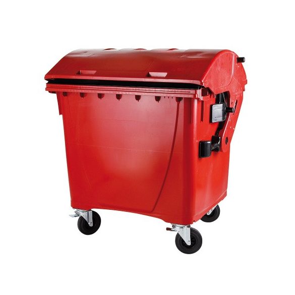1100 L-es nagyméretű íves tetejű hulladékgyűjtő (piros)