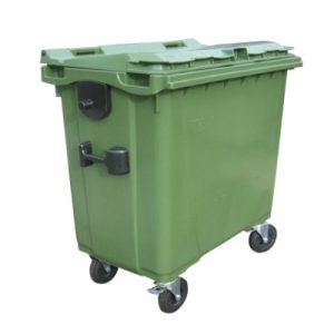 770 L-es lapos tetejű hulladékgyűjtő tartály (zöld)