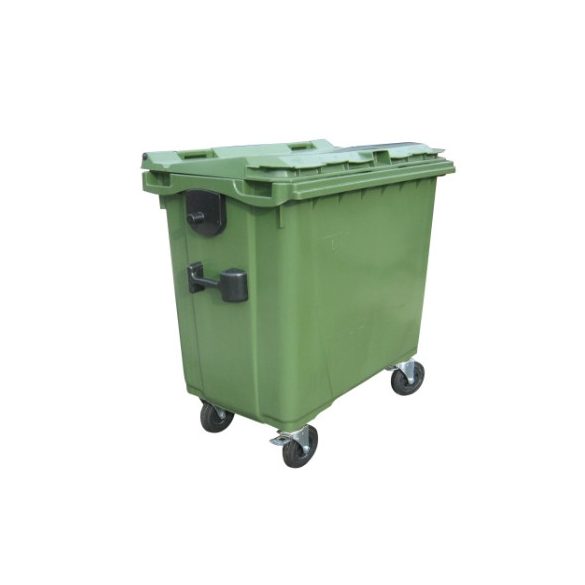 770 L-es lapos tetejű hulladékgyűjtő tartály (zöld)