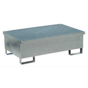 Acél kármentőd rácsrostéllyal, 1200x800x250/350 mm, 220 L  (horganyzott)