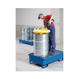 Acél festett kármentő rácsrostéllyal, 1200x800x250/350 mm, 220 L (kék)