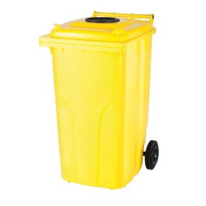 240 literes kerekes műanyag hulladékgyűjtő bedobónyílással