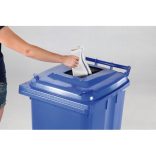 240 literes kerekes műanyag papír hulladékgyűjtő bedobónyílással