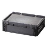 Műanyag ESD  tároló doboz fedéllel 400x300x135 mm 