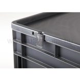 Műanyag ESD  tároló doboz fedéllel 400x300x135 mm 