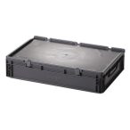 Műanyag ESD  tároló doboz fedéllel 600x400x135 mm 