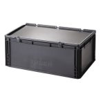 Műanyag ESD  tároló doboz fedéllel 600x400x235 mm 