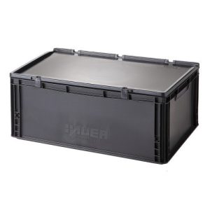 Műanyag ESD  tároló doboz fedéllel 600x400x235 mm 