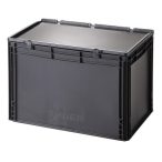 Műanyag ESD  tároló doboz fedéllel 600x400x435 mm