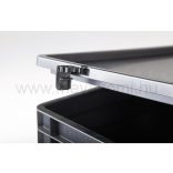 Műanyag ESD  tároló doboz fedéllel 600x400x435 mm