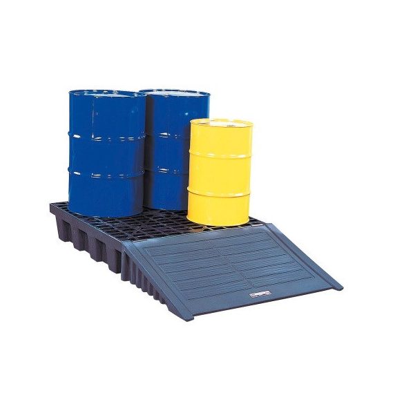 Műanyag gyűjtőkád négy hordó tárolására, 1245x1244x260 mm, 273 L