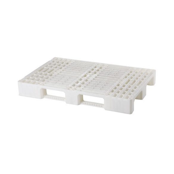 Higiénikus 3 talpas perforált műanyag raklap , 1200x800x140 mm