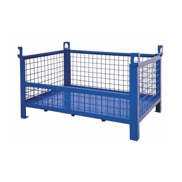 Daruzható alacsony oldalfalú rácsos konténer 1200x800x600 mm t.b. 1000 kg