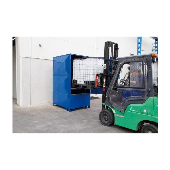 Zárt gyűjtőkád IBC tartályhoz, 1200x1520x2450 mm, 1000 L