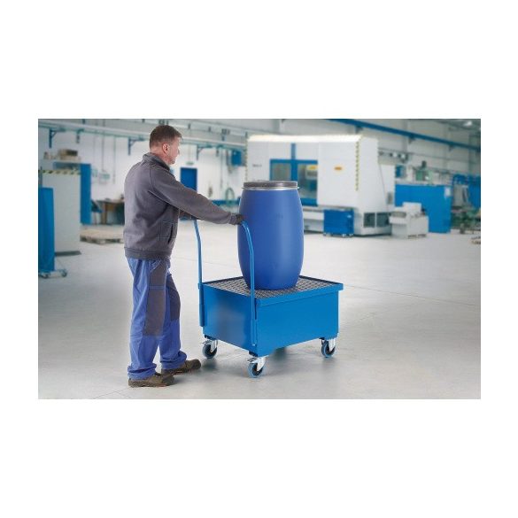 Kerekes Fém gyűjtőkád egy hordóra, 800x800x400/555/1120 mm, 216 L
