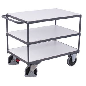 ESD nagy teherbírású asztalkocsi 3 rakfelülettel, rakfelület mérete: 850 x 500 mm