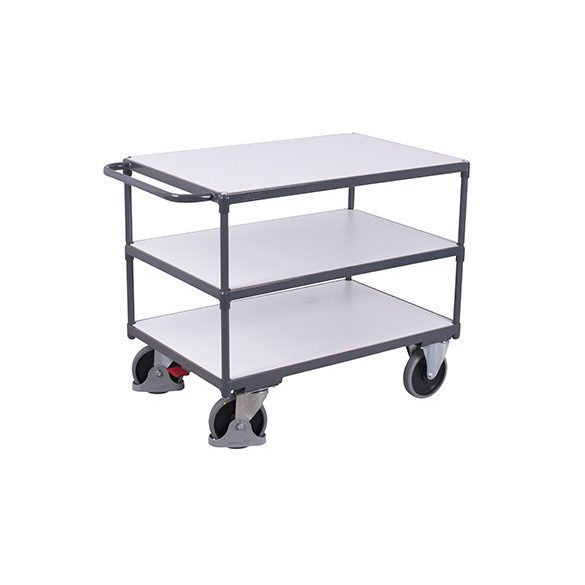 ESD nagy teherbírású asztalkocsi 3 rakfelülettel, rakfelület mérete: 850 x 500 mm