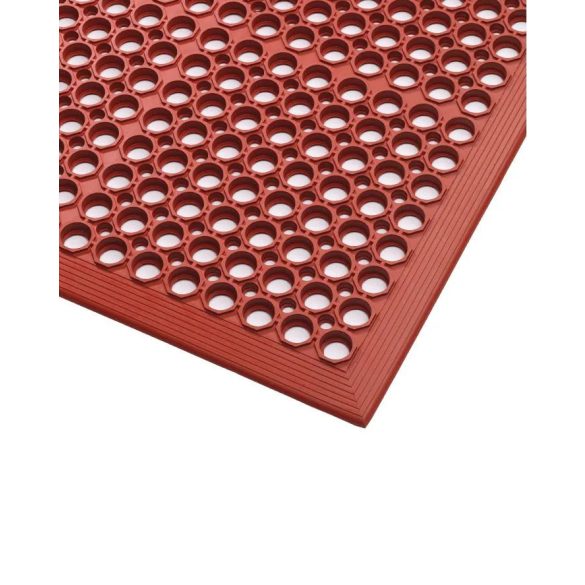 Ergonómikus biztonsági szőnyeg nedves munkaterületekre, piros, 900 x 1500 mm 