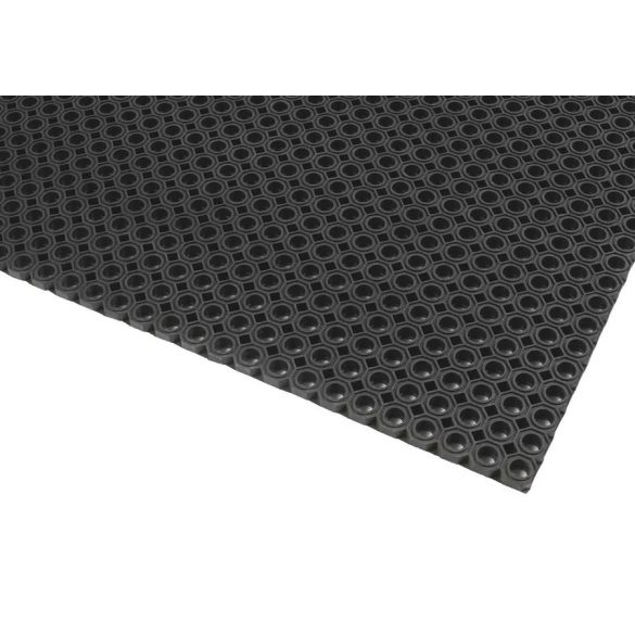 Szennyfogó szőnyeg, kültéri, természetes gumi, 12 mm vastagság, 750 x 1000 mm, fekete